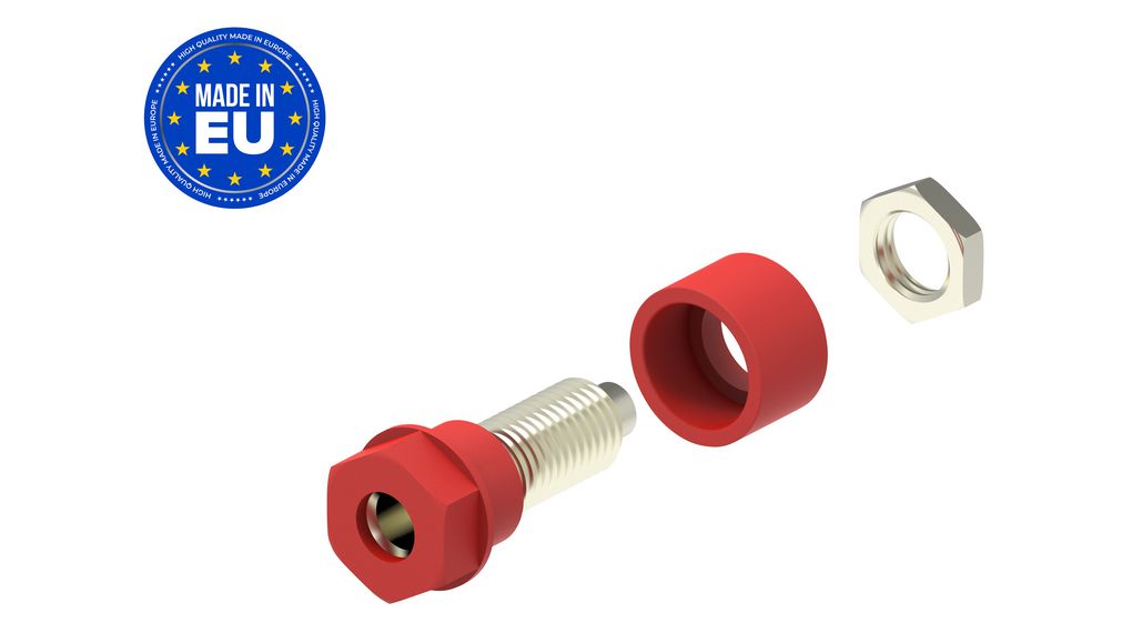 Banana Socket Red 4 mm Brass 30VAC 60VDC 36A Solder Cup